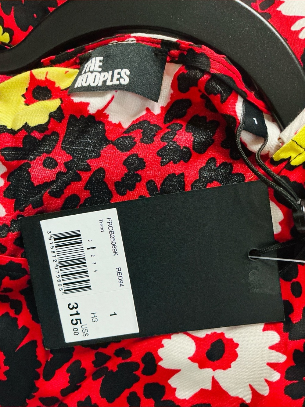 The Kooples Red Floral Long Sleeve Mini Dress 1/S NWT - Picture 2 of 13